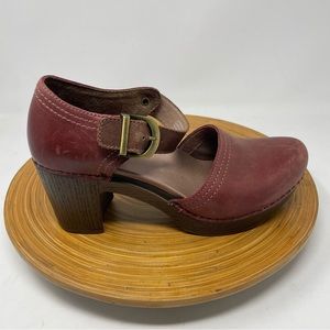 Dansko Women's Darlene Mary Jane Dress Block Heel Platform Red Pump Size 9